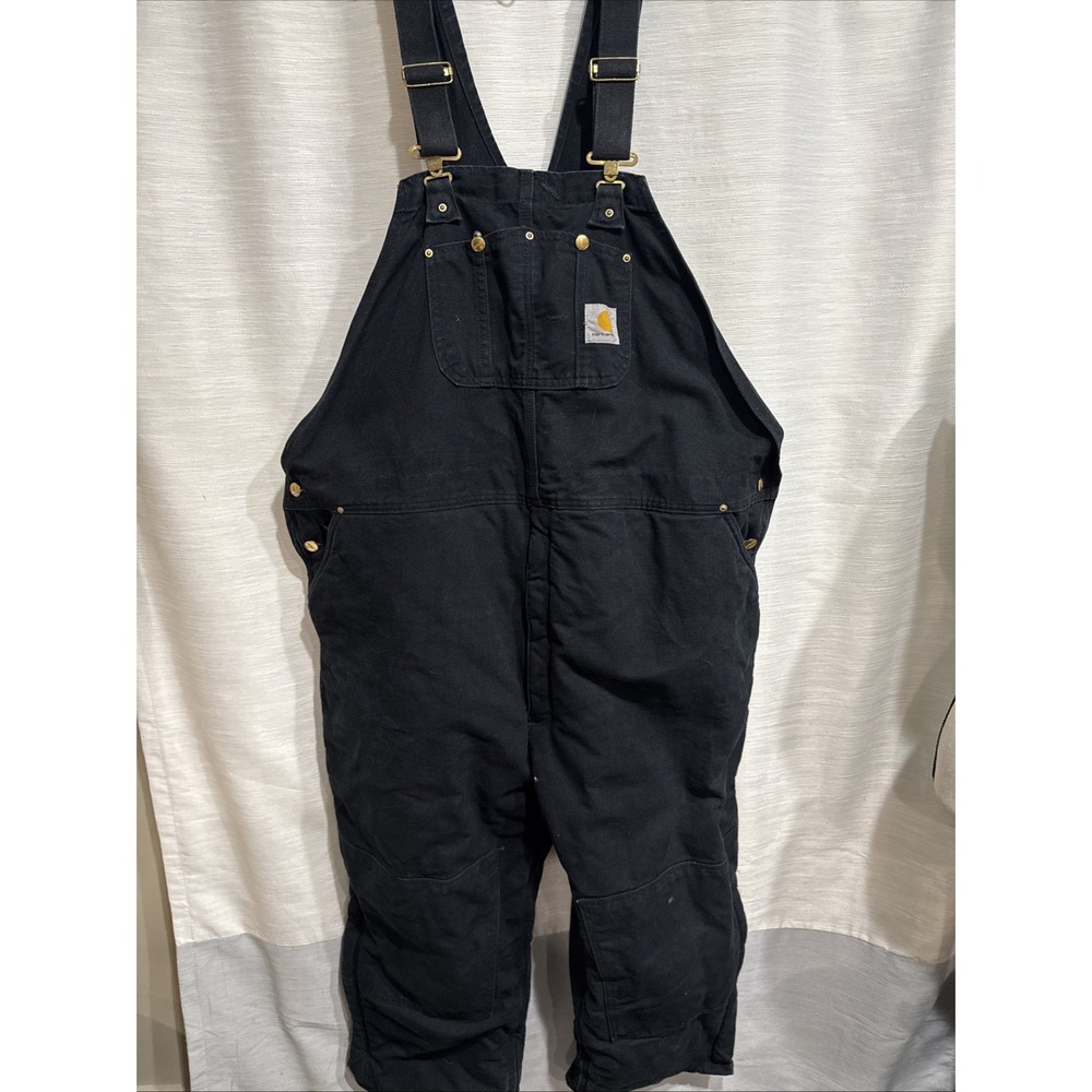 NWOT CARHARTT  Insulated Bib Overall-Black Size 50x28 R03-BLK